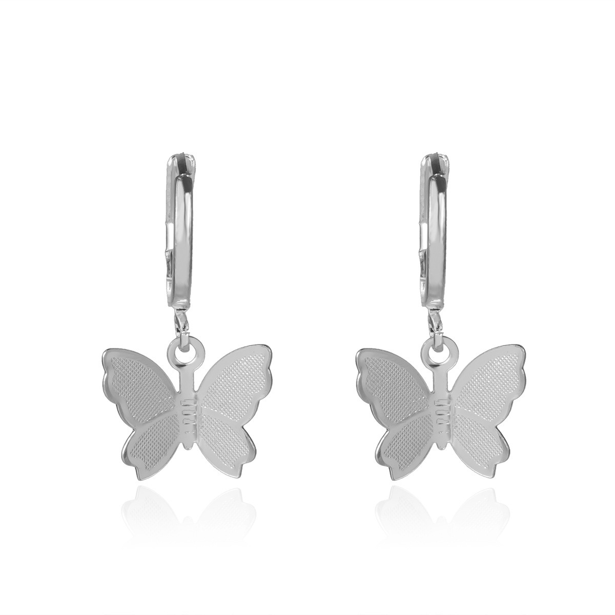 Butterfly Tassel Earrings Silver Cuff Cubic Zirconia Crawler Stud Chain Crystals Earrings Set for Women
