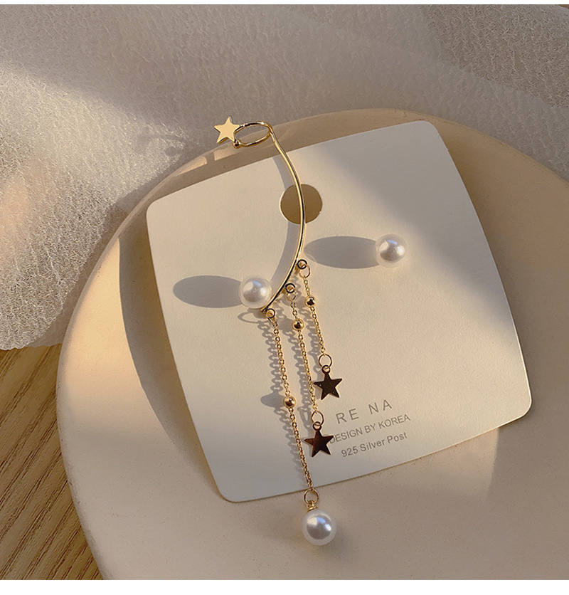 Butterfly Tassel Earrings Silver Cuff Cubic Zirconia Crawler Stud Chain Crystals Earrings Set for Women