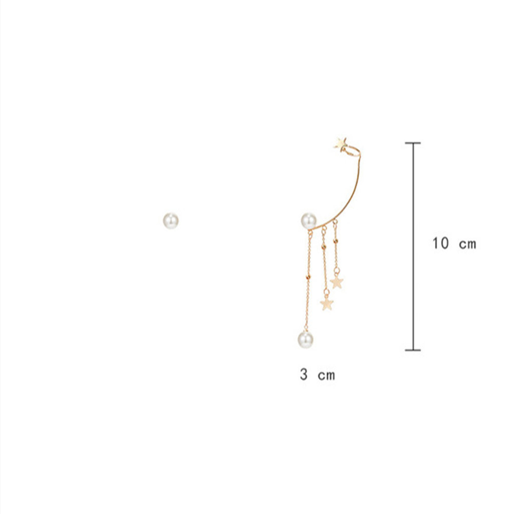 Butterfly Tassel Earrings Silver Cuff Cubic Zirconia Crawler Stud Chain Crystals Earrings Set for Women