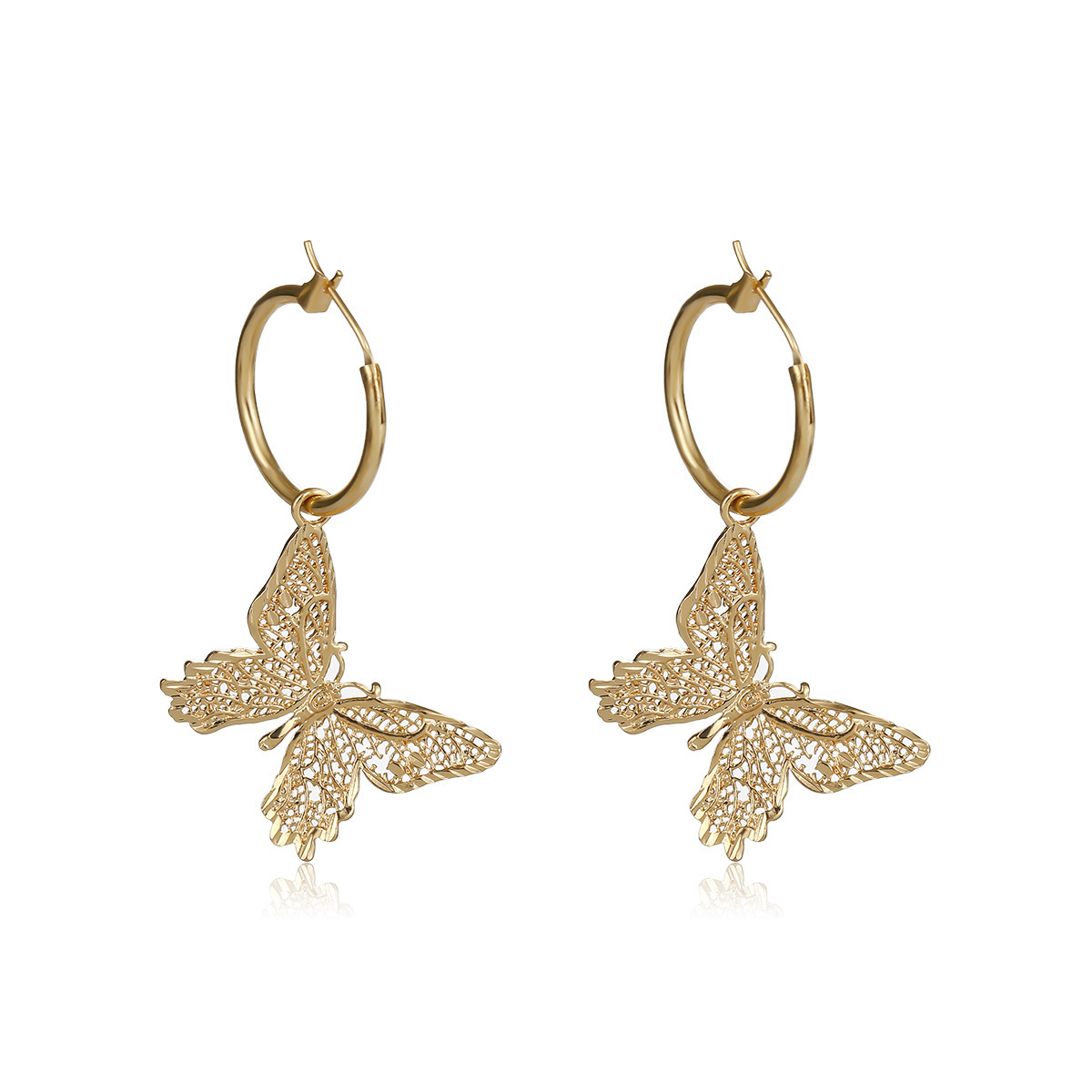 Butterfly Tassel Earrings Silver Cuff Cubic Zirconia Crawler Stud Chain Crystals Earrings Set for Women
