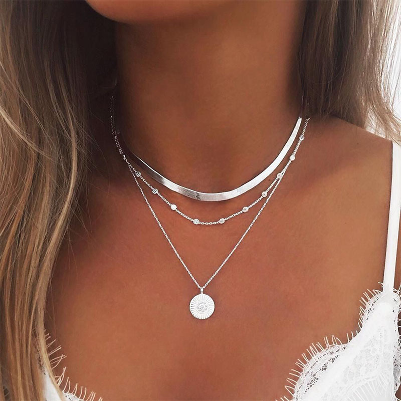 Layered Necklace Pendant Handmade Long Necklace for Women