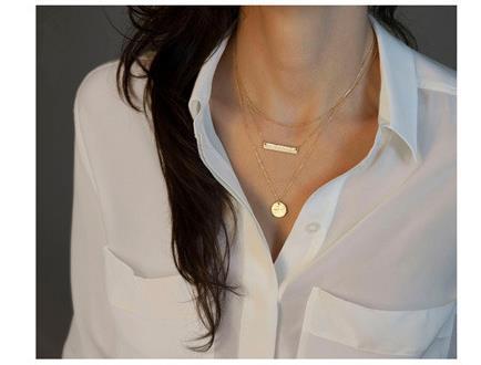 Layered Necklace Pendant Handmade Long Necklace for Women Gold Chain