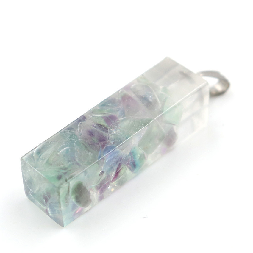 Handmade Chip Stone Prism Pendant Necklace for Women Men Gemstone & Crystal Column Pendants Jewelry SN0861