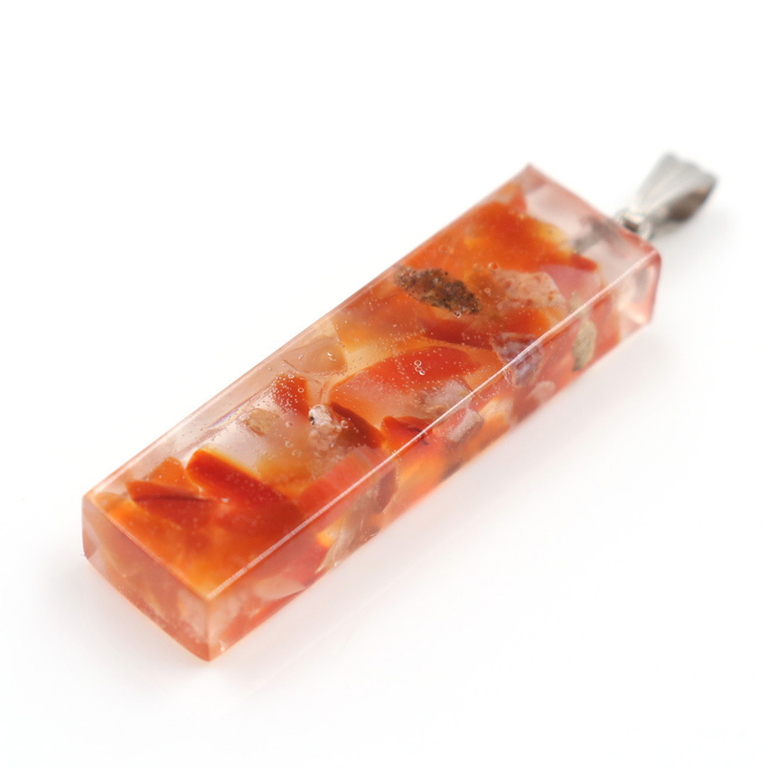 Handmade Chip Stone Prism Pendant Necklace for Women Men Gemstone & Crystal Column Pendants Jewelry SN0862