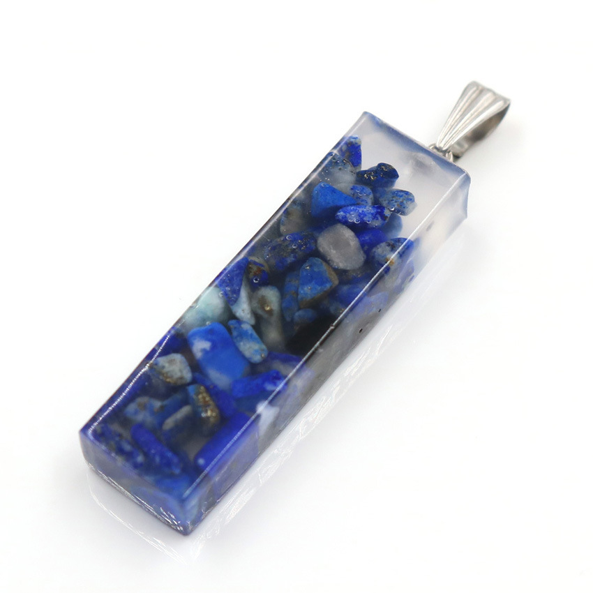 Handmade Chip Stone Prism Pendant Necklace for Women Men Gemstone & Crystal Column Pendants Jewelry SN0862