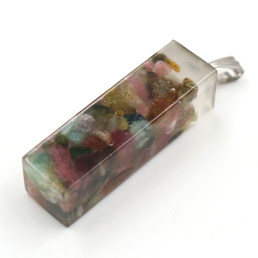 Handmade Chip Stone Prism Pendant Necklace for Women Men Gemstone & Crystal Column Pendants Jewelry SN0861