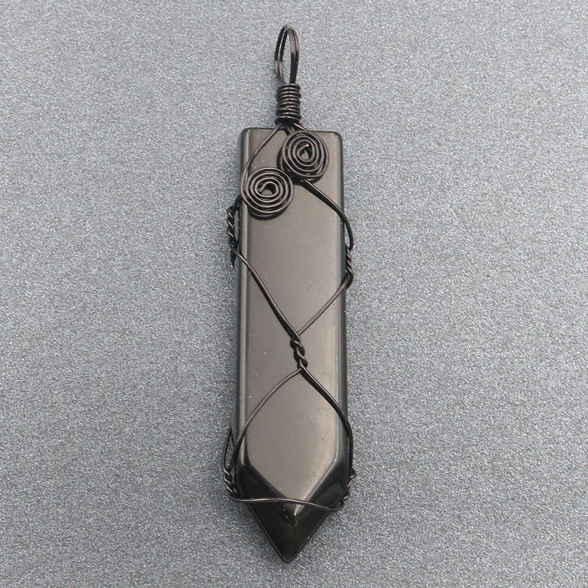 Natural Stone Arrow Head Pendant Necklace for women Men Wire Wrapped Crystal Point Amulet Stone Jewelry for Healing