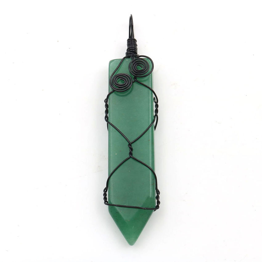 Natural Stone Arrow Head Pendant Necklace for women Men Wire Wrapped Crystal Point Amulet Stone Jewelry for Healing