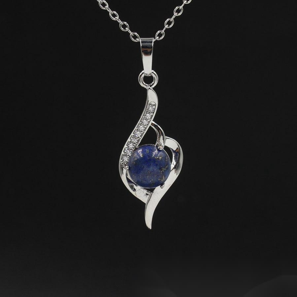 Natural Stone Letter N Pendant Necklace Chakra Cure Heart Jewelry Birthday Gifts for Her/Mum/Wife/Bestfriend