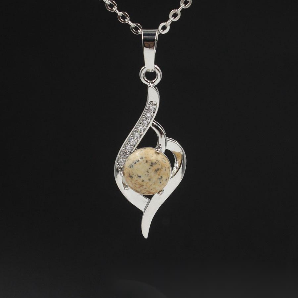 Natural Stone Letter N Pendant Necklace Chakra Cure Heart Jewelry Birthday Gifts for Her/Mum/Wife/Bestfriend