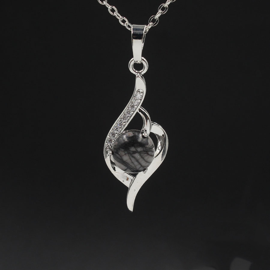 Natural Stone Letter N Pendant Necklace Chakra Cure Heart Jewelry Birthday Gifts for Her/Mum/Wife/Bestfriend