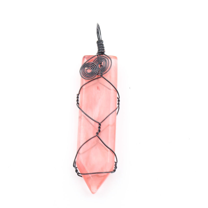 Natural Stone Arrow Head Pendant Necklace for women Men Wire Wrapped Crystal Point Amulet Stone Jewelry for Healing