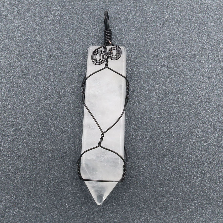 Natural Stone Arrow Head Pendant Necklace for women Men Wire Wrapped Crystal Point Amulet Stone Jewelry for Healing