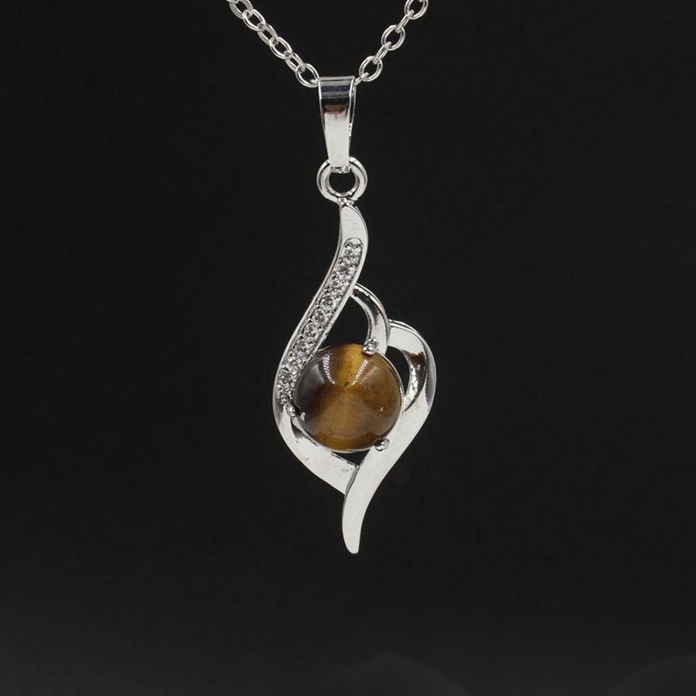 Natural Stone Letter N Pendant Necklace Chakra Cure Heart Jewelry Birthday Gifts for Her/Mum/Wife/Bestfriend