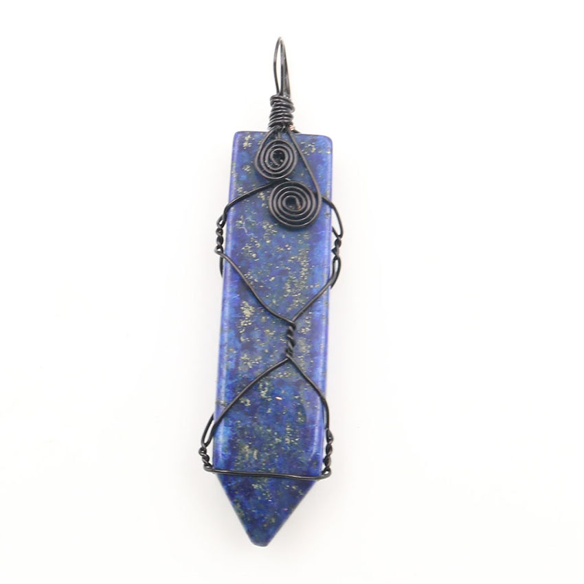 Natural Stone Arrow Head Pendant Necklace for women Men Wire Wrapped Crystal Point Amulet Stone Jewelry for Healing
