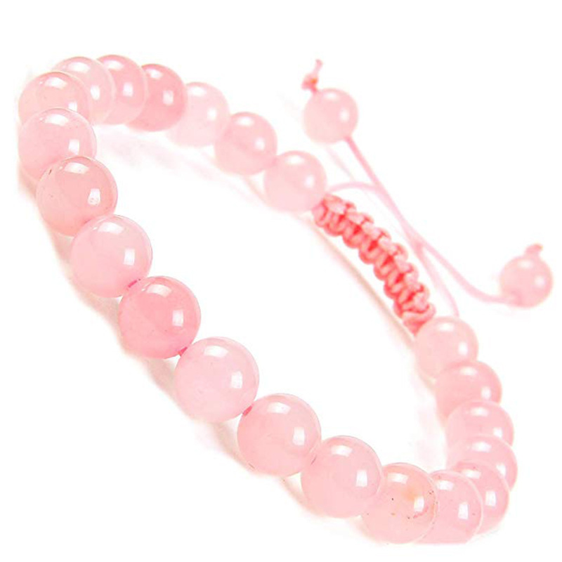 Natural Stone Healing Power Crystal Beads Unisex Adjustable Macrame Beaded Luxury Friendship Bracelets 8mm for Women Men
