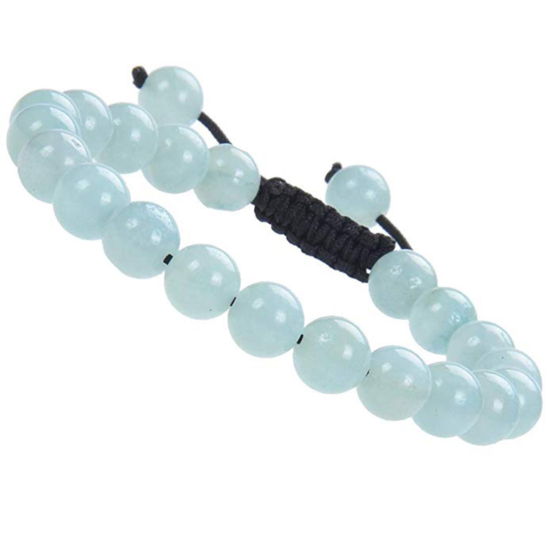 Natural Stone Healing Power Crystal Beads Unisex Adjustable Macrame Beaded Luxury Friendship Bracelets 8mm for Women Men