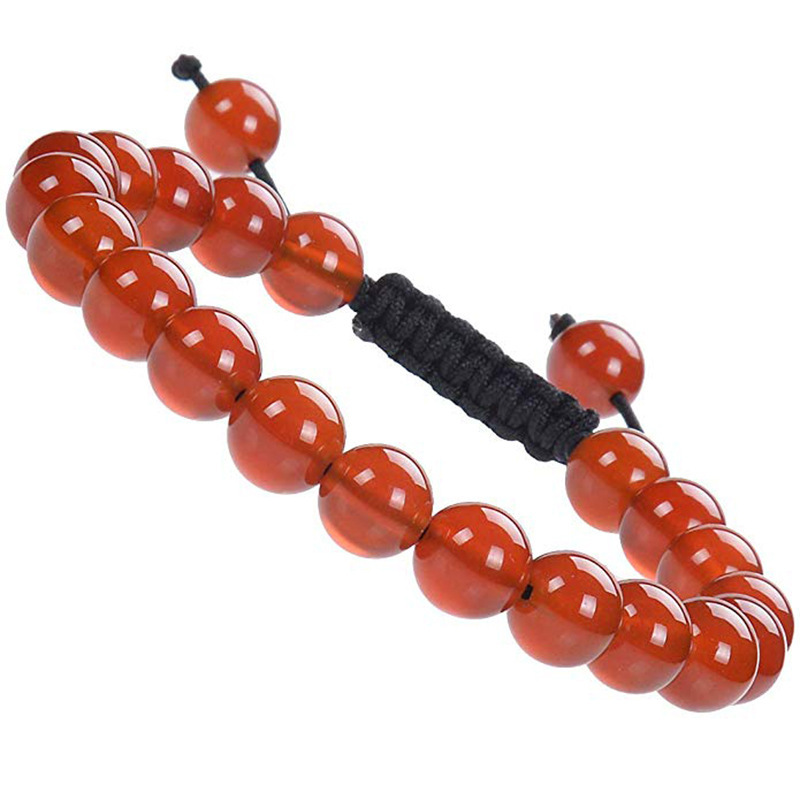 Natural Stone Healing Power Crystal Beads Unisex Adjustable Macrame Beaded Luxury Friendship Bracelets 8mm for Women Men