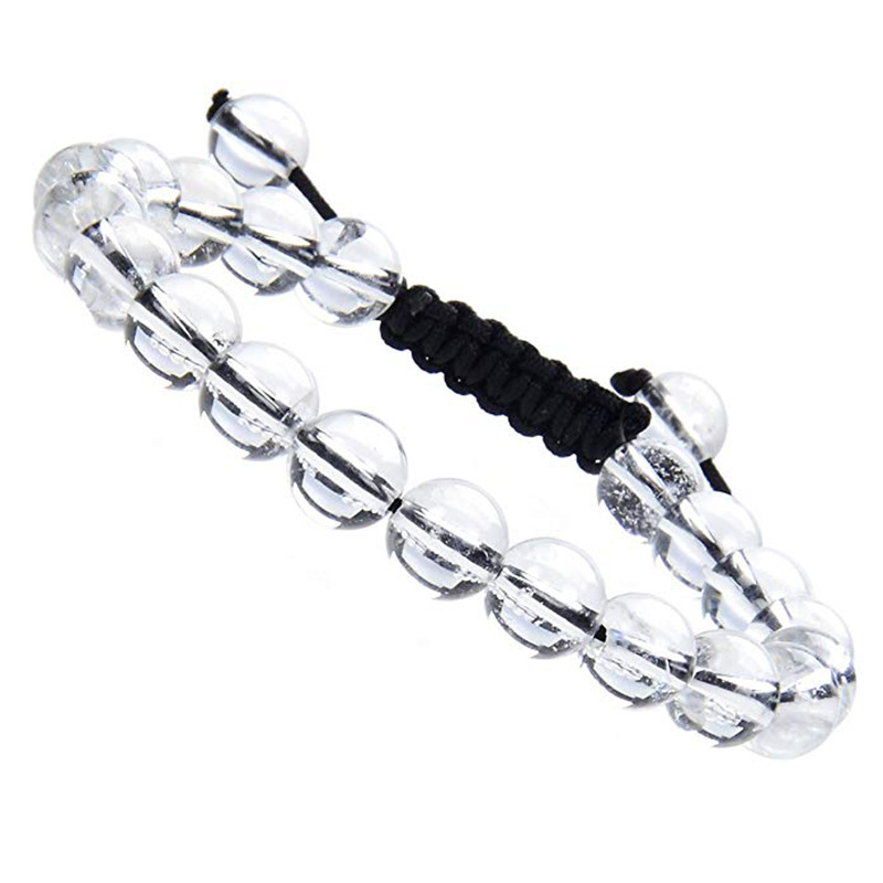 Natural Stone Healing Power Crystal Beads Unisex Adjustable Macrame Beaded Luxury Friendship Bracelets 8mm for Women Men