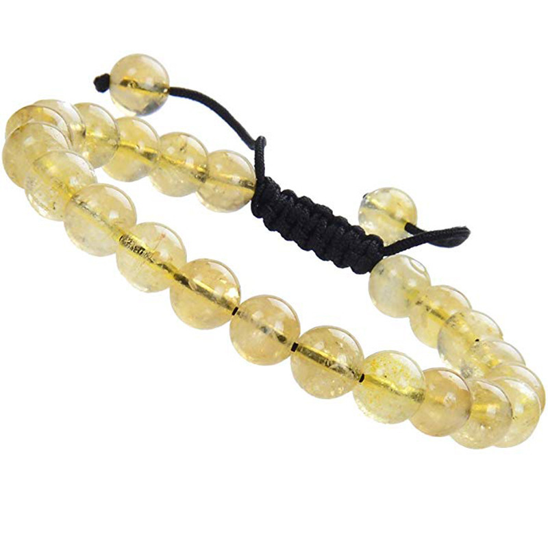 Natural Stone Healing Power Crystal Beads Unisex Adjustable Macrame Beaded Luxury Friendship Bracelets 8mm for Women Men
