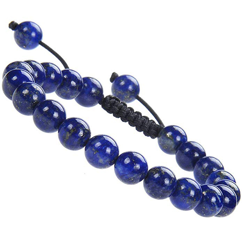 Natural Stone Healing Power Crystal Beads Unisex Adjustable Macrame Beaded Luxury Friendship Bracelets 8mm for Women Men