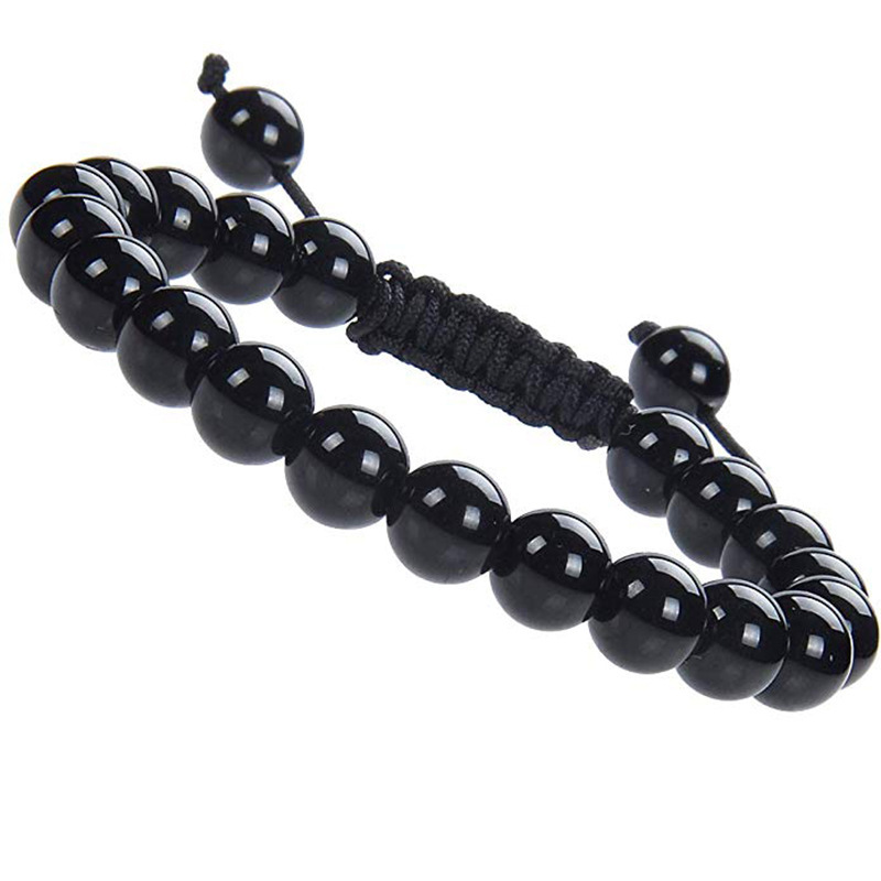 Natural Stone Healing Power Crystal Beads Unisex Adjustable Macrame Beaded Luxury Friendship Bracelets 8mm for Women Men