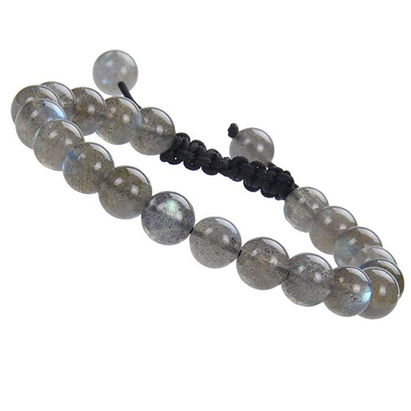 Natural Stone Healing Power Crystal Beads Unisex Adjustable Macrame Beaded Luxury Friendship Bracelets 8mm for Women Men