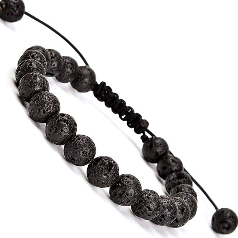 Natural Stone Healing Power Crystal Beads Unisex Adjustable Macrame Beaded Luxury Friendship Bracelets 8mm for Women Men