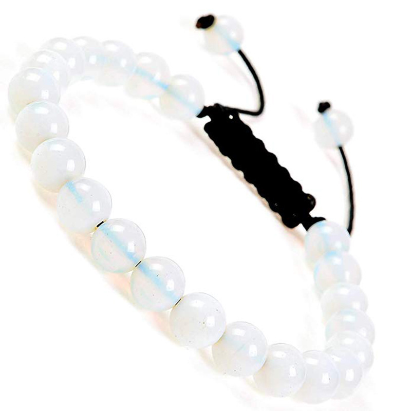Natural Stone Healing Power Crystal Beads Unisex Adjustable Macrame Beaded Luxury Friendship Bracelets 8mm for Women Men