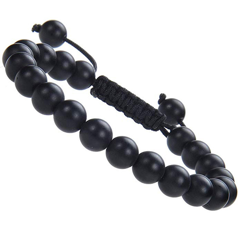 Natural Stone Healing Power Crystal Beads Unisex Adjustable Macrame Beaded Luxury Friendship Bracelets 8mm for Women Men