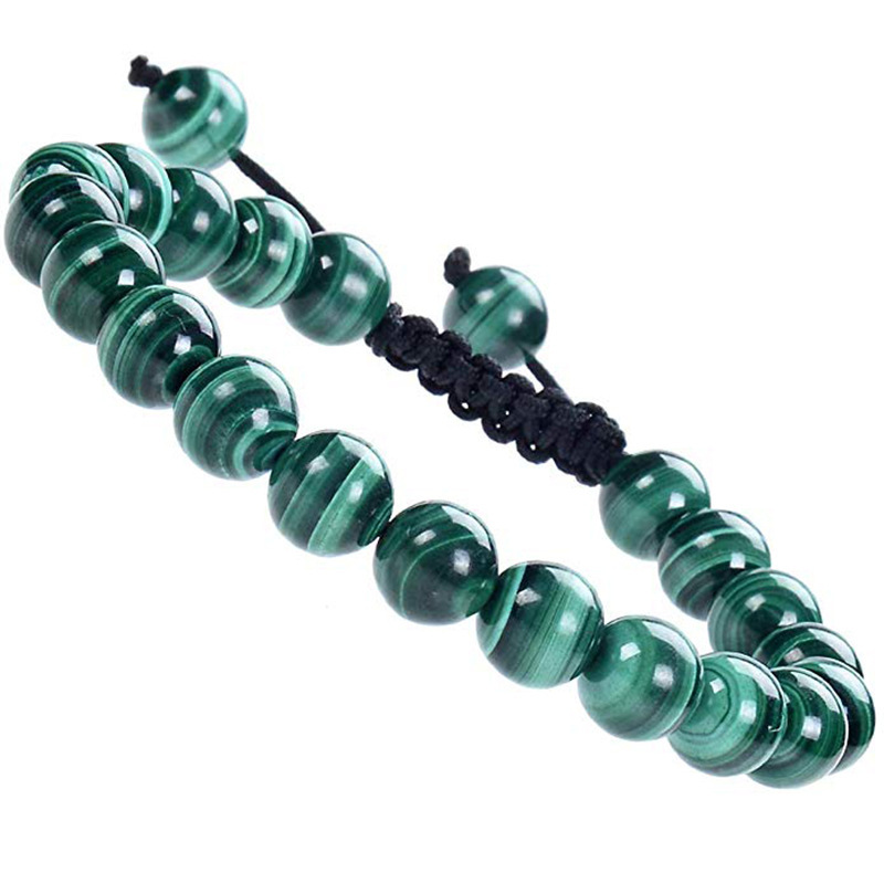 Natural Stone Healing Power Crystal Beads Unisex Adjustable Macrame Beaded Luxury Friendship Bracelets 8mm for Women Men