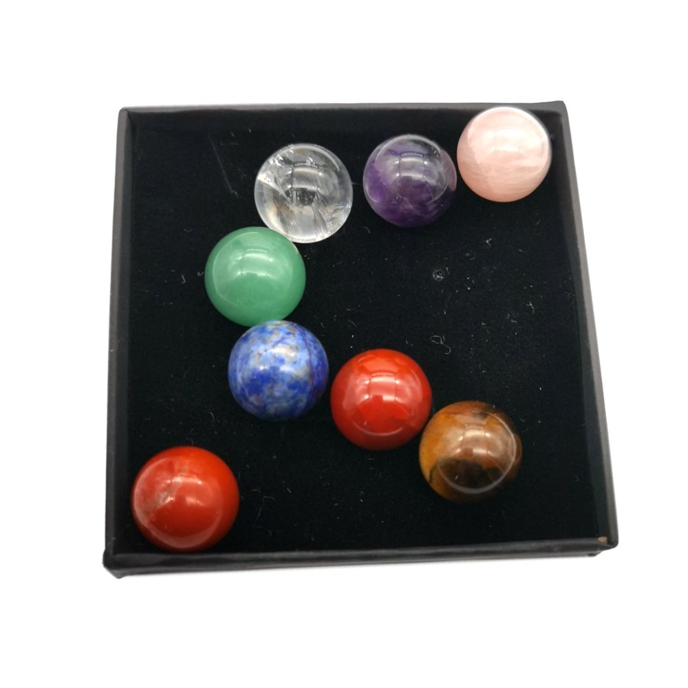 7 Chakra Stone Spheres Balls Collection Women Men Healing Yoga Quartz Crystal Bracelet Bangle Pendant Necklace Gift Box Friends