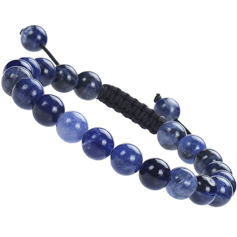 Natural Stone Healing Power Crystal Beads Unisex Adjustable Macrame Beaded Luxury Friendship Bracelets 8mm for Women Men