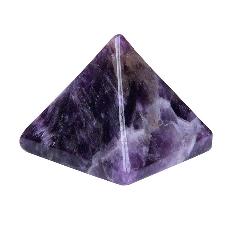 Natural Pyramid Carved Chakra Healing Crystal Reiki Stone Radiation Deflection Home Decor Gift Decoration Crafts 1Inch