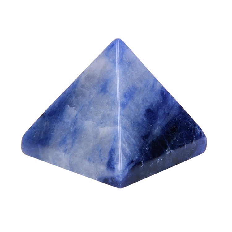 Natural Pyramid Carved Chakra Healing Crystal Reiki Stone Radiation Deflection Home Decor Gift Decoration Crafts 1Inch