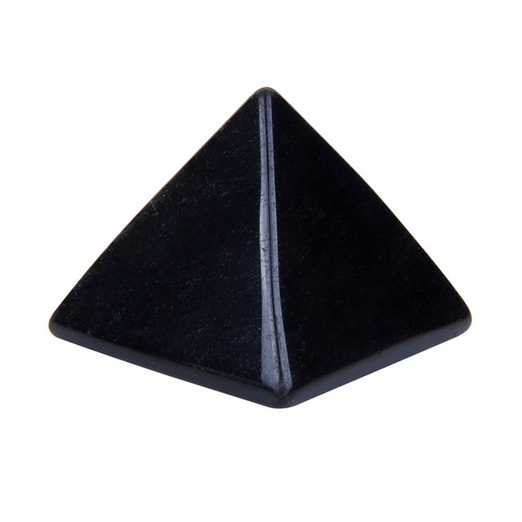 Natural Pyramid Carved Chakra Healing Crystal Reiki Stone Radiation Deflection Home Decor Gift Decoration Crafts 1Inch