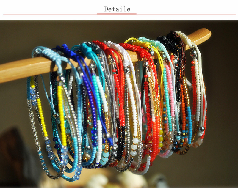 Handmade Adjustable Wrap Bracelet Bohemian String Braided Beads Anklets Gifts for Women Girls