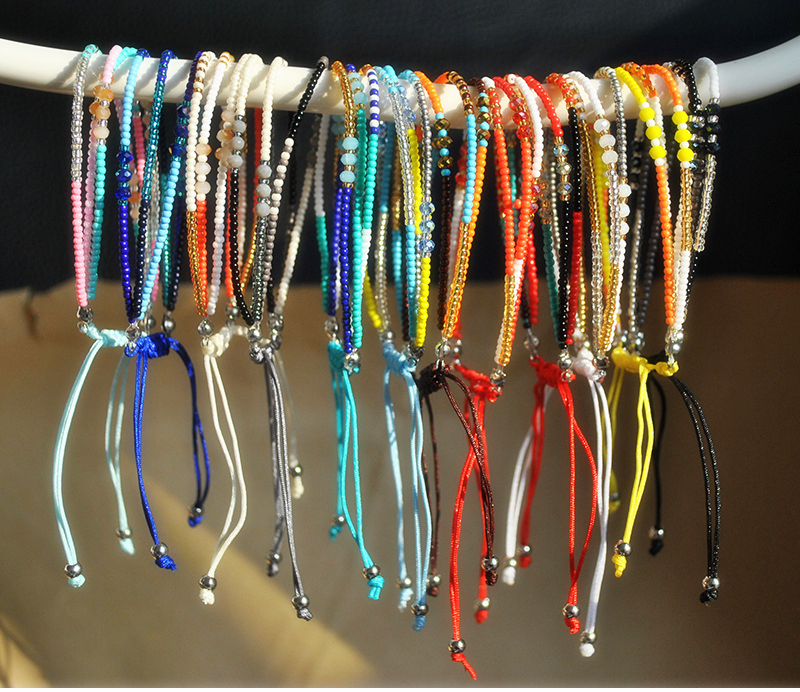 Handmade Adjustable Wrap Bracelet Bohemian String Braided Beads Anklets Gifts for Women Girls