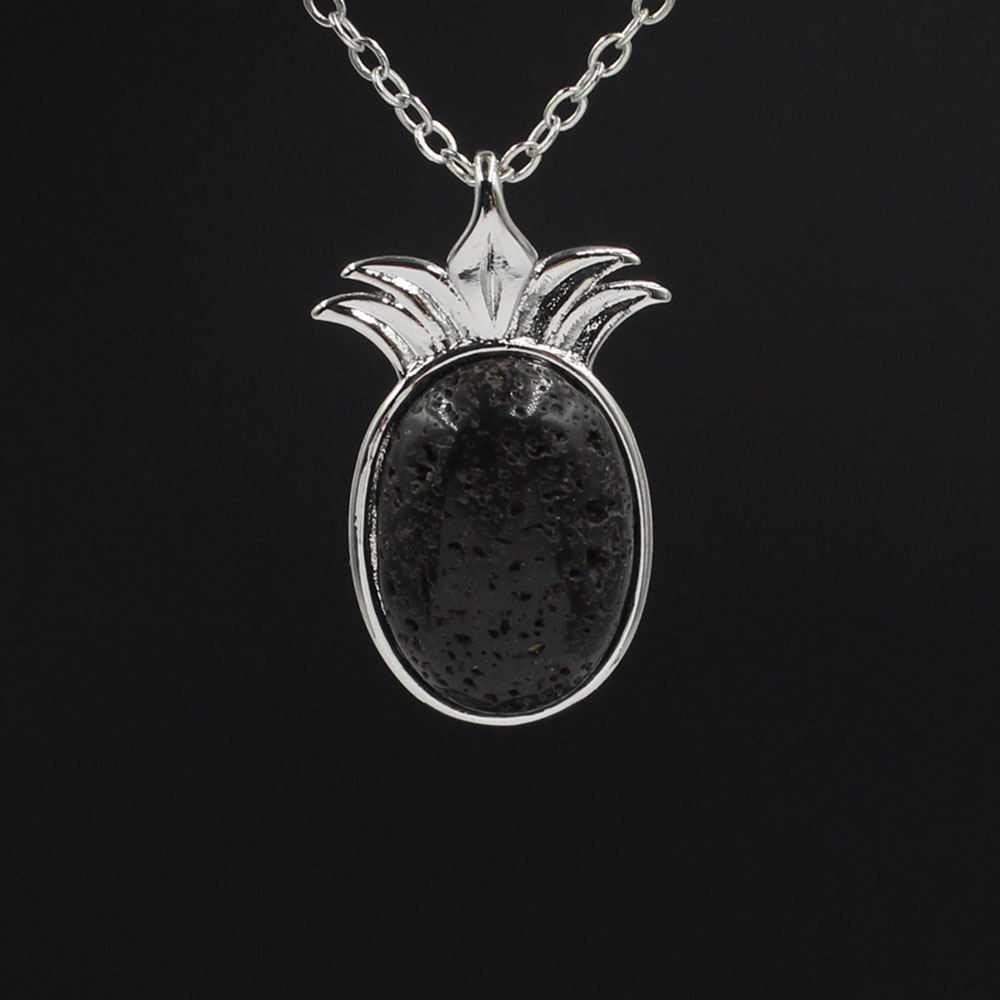 Natural Stone Pineapple Pendant Necklace For Women inspiring Dainty Silver Appepine Chakra Healing boyfriend Quartz Crystal