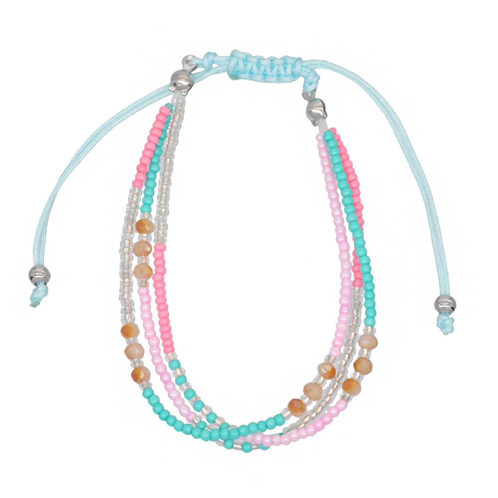 Handmade Adjustable Wrap Bracelet Bohemian String Braided Beads Anklets Gifts for Women Girls