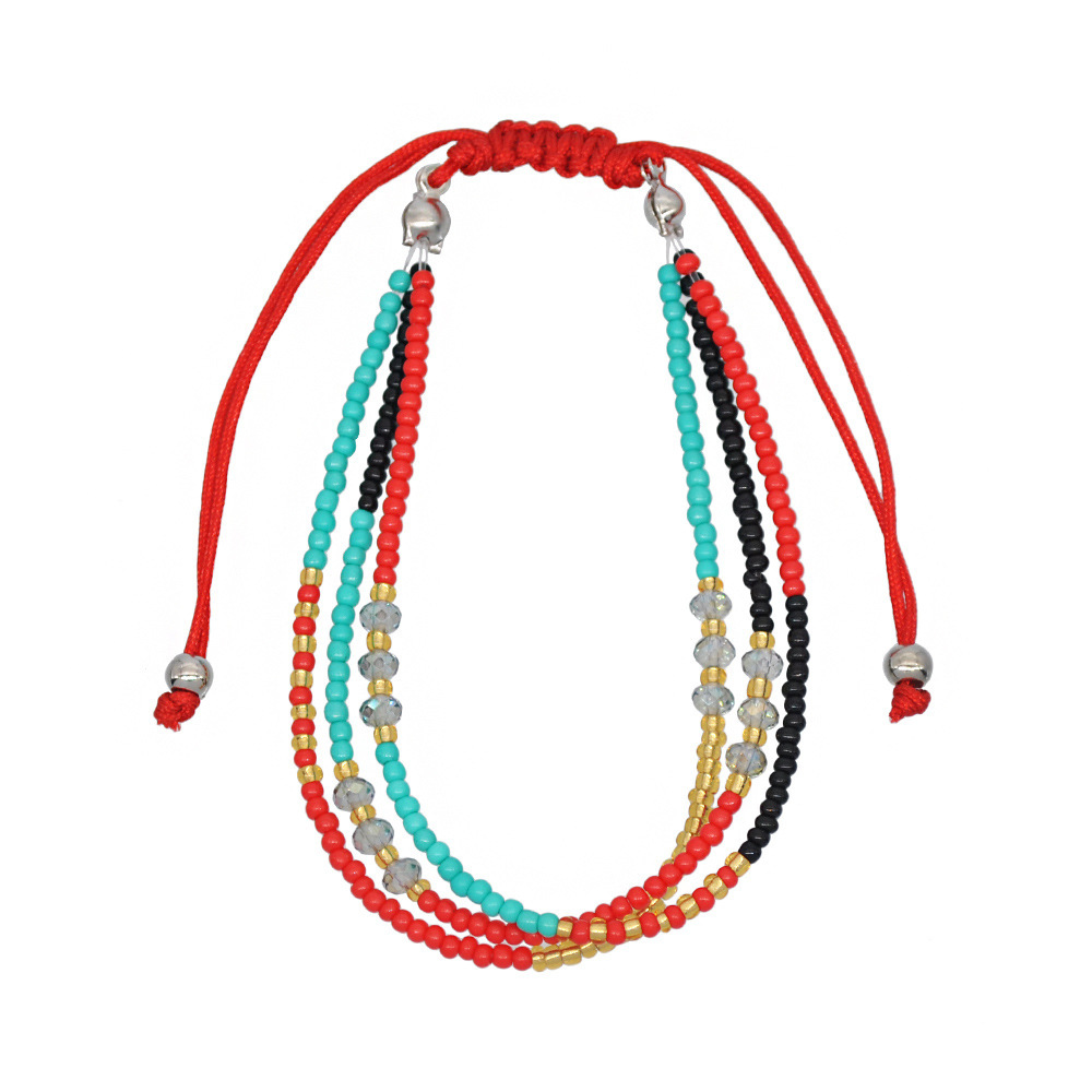 Handmade Adjustable Wrap Bracelet Bohemian String Braided Beads Anklets Gifts for Women Girls