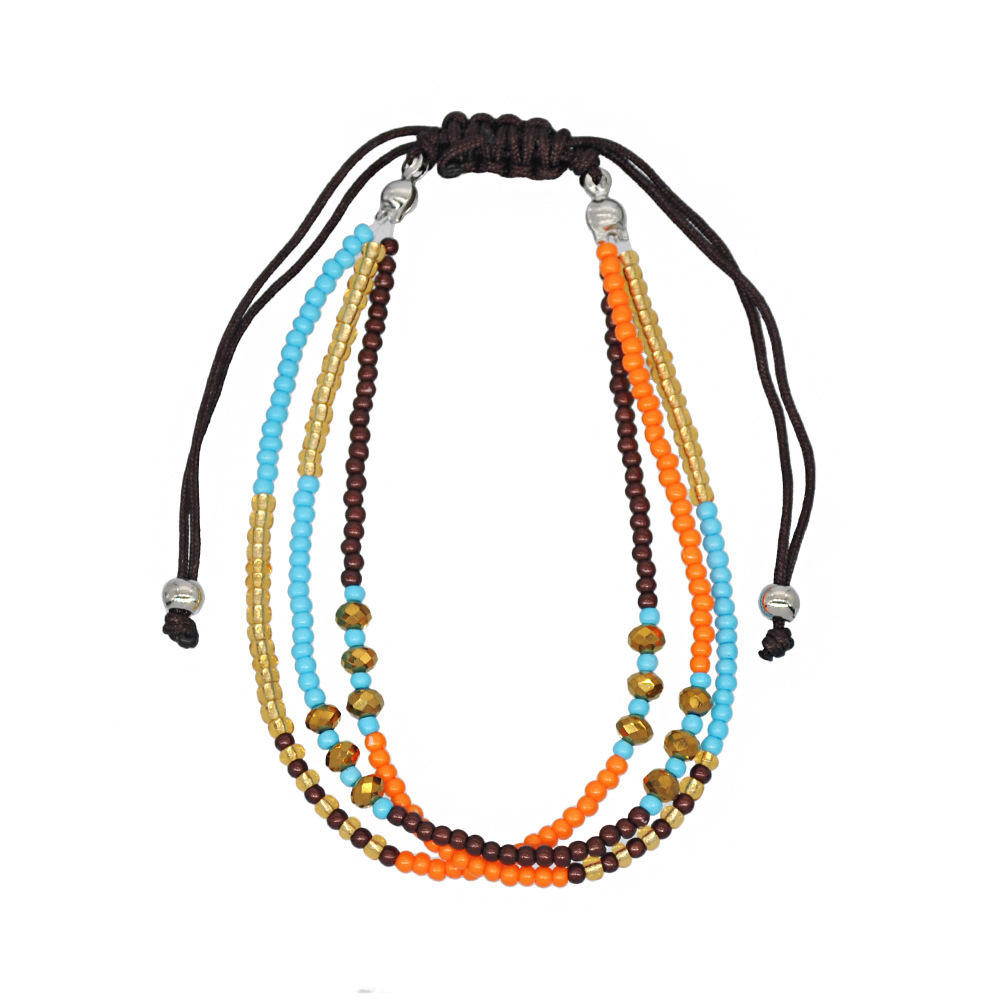 Handmade Adjustable Wrap Bracelet Bohemian String Braided Beads Anklets Gifts for Women Girls