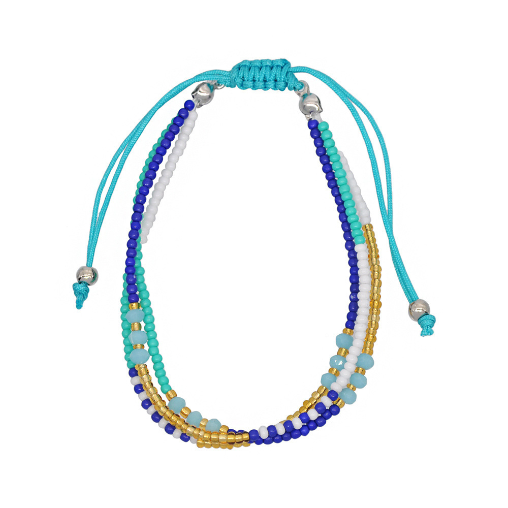 Handmade Adjustable Wrap Bracelet Bohemian String Braided Beads Anklets Gifts for Women Girls