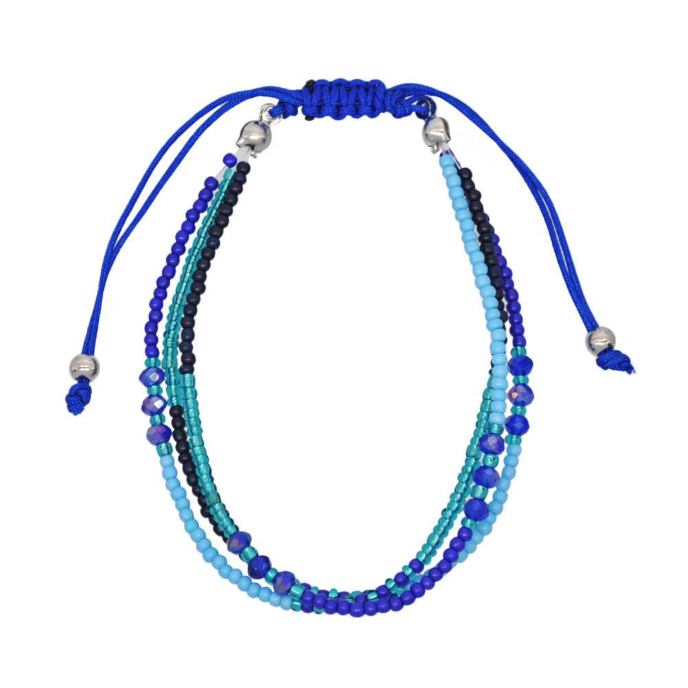 Handmade Adjustable Wrap Bracelet Bohemian String Braided Beads Anklets Gifts for Women Girls
