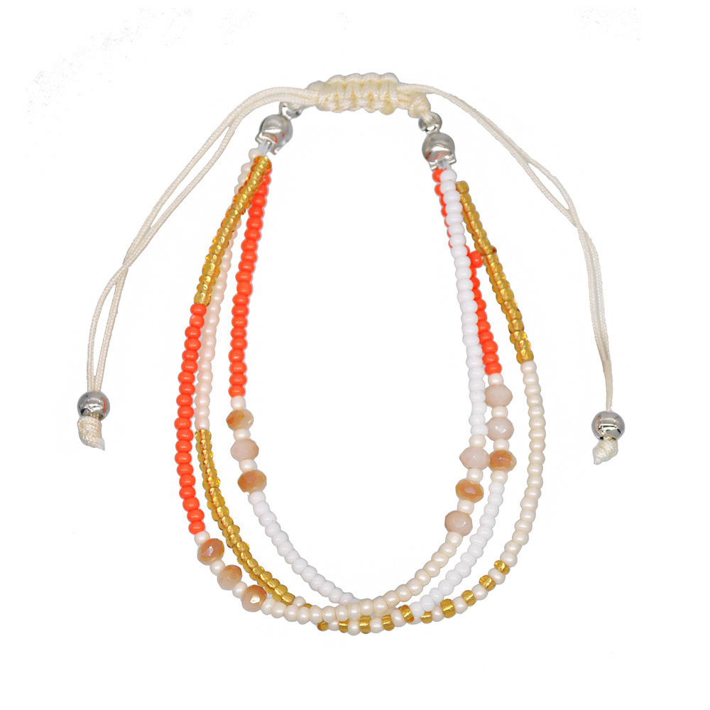 Handmade Adjustable Wrap Bracelet Bohemian String Braided Beads Anklets Gifts for Women Girls