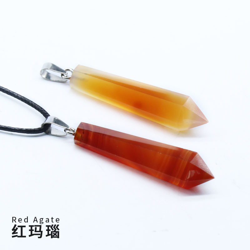 Facet Natural Healing Crystal Stone Necklace Gemstone Point Necklaces Reiki Quartz Jewelry for Women