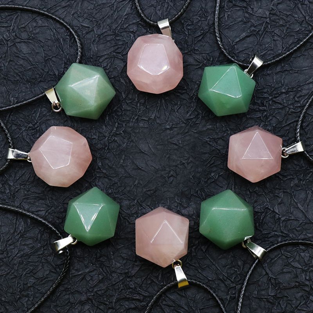 Natural Facet Gemstone Healing Crystal Stone  Pendant Necklace Jewelry for Women