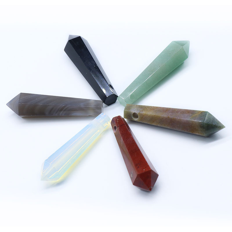 Facet Natural Healing Crystal Stone Necklace Gemstone Point Necklaces Reiki Quartz Jewelry for Women