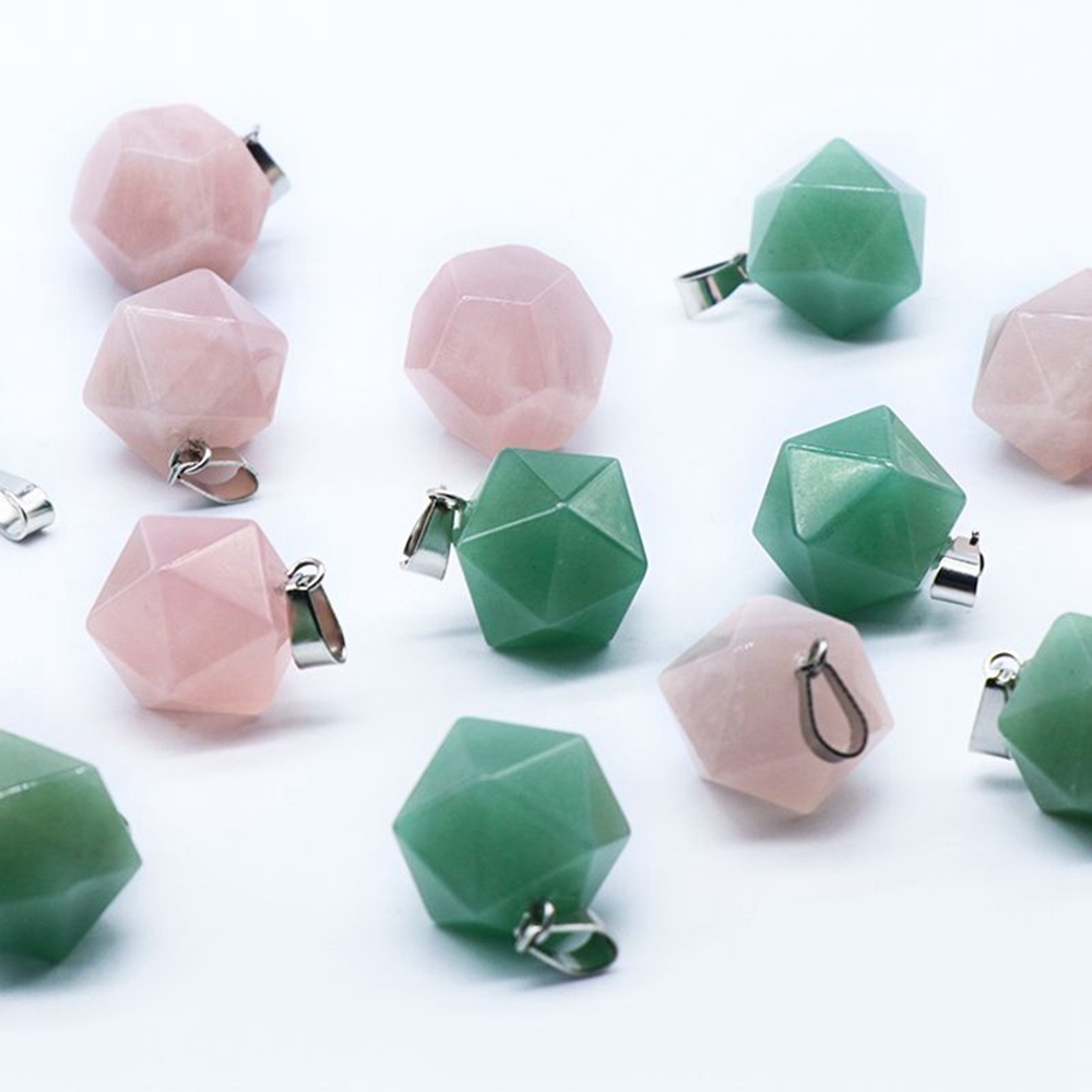 Natural Facet Gemstone Healing Crystal Stone  Pendant Necklace Jewelry for Women