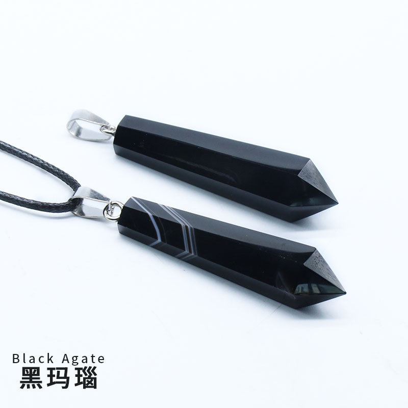 Facet Natural Healing Crystal Stone Necklace Gemstone Point Necklaces Reiki Quartz Jewelry for Women